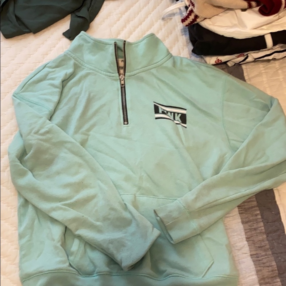 Teal quarter zip